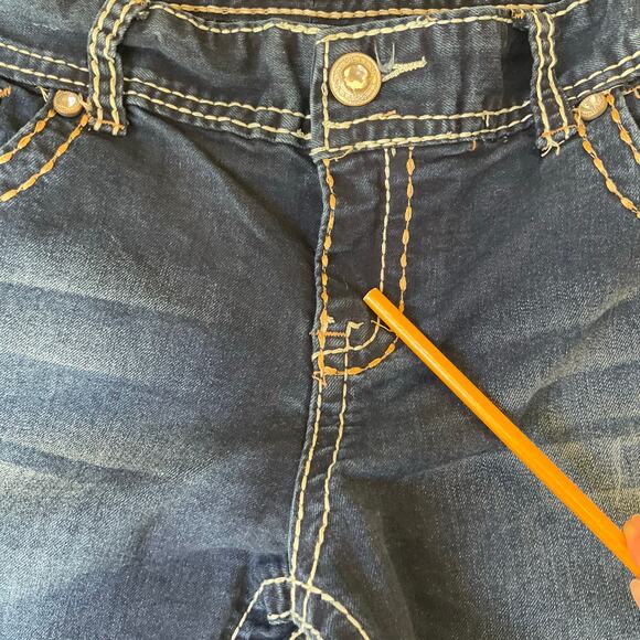 Maurices Women Skinny Jeans Size L (16) Blue Mid Rise Stretch Boot Cut w Sequin - Picture 12 of 12